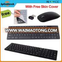 2.4G Wireless Ultra Slim Portable Wireless Advanced Keyboard And Mouse Combo USB Receiver Kit For PC PAD Mini Wholesale Keyboard