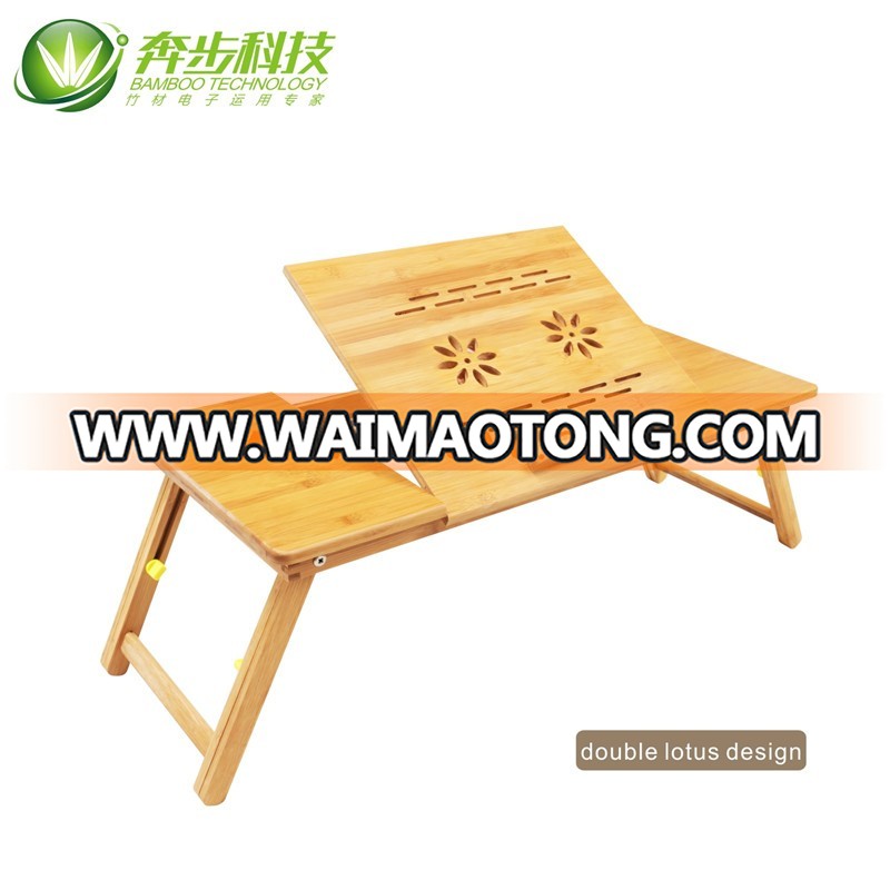 big portable adjustable folding bamboo laptop table